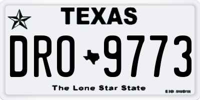 TX license plate DRO9773