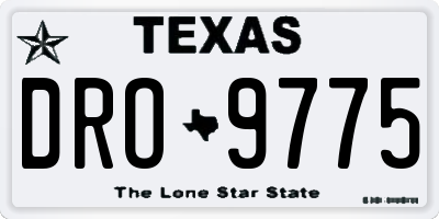TX license plate DRO9775