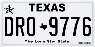 TX license plate DRO9776