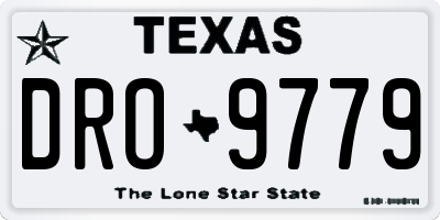 TX license plate DRO9779