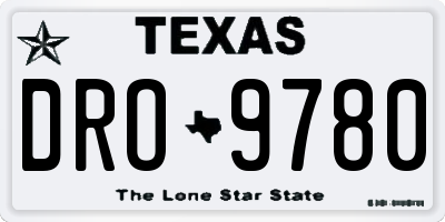 TX license plate DRO9780