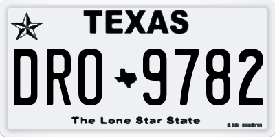 TX license plate DRO9782