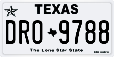 TX license plate DRO9788