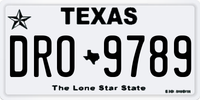 TX license plate DRO9789