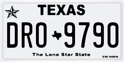 TX license plate DRO9790