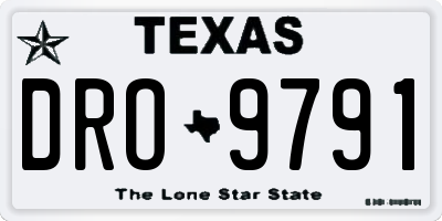 TX license plate DRO9791
