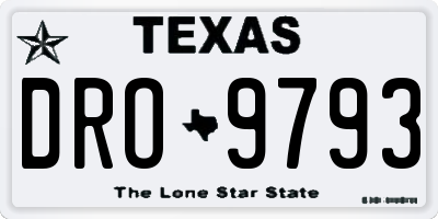TX license plate DRO9793
