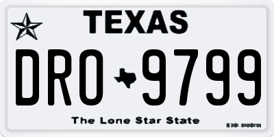 TX license plate DRO9799