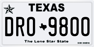 TX license plate DRO9800