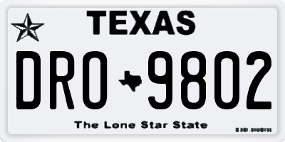 TX license plate DRO9802