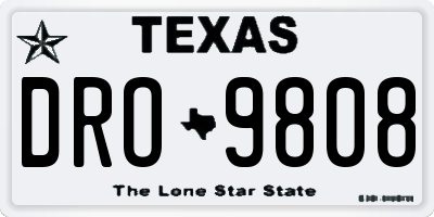 TX license plate DRO9808