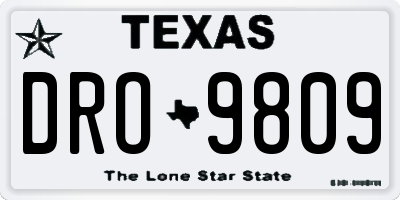 TX license plate DRO9809