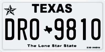 TX license plate DRO9810
