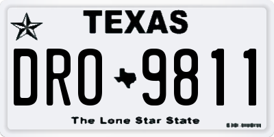 TX license plate DRO9811