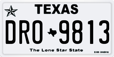 TX license plate DRO9813