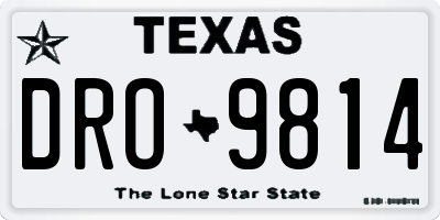 TX license plate DRO9814
