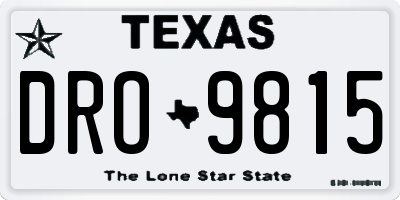 TX license plate DRO9815