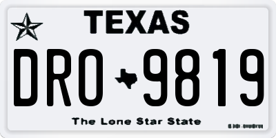 TX license plate DRO9819