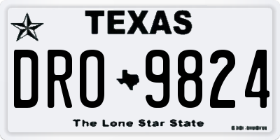 TX license plate DRO9824