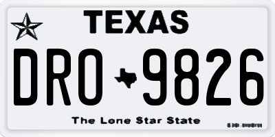 TX license plate DRO9826