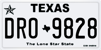 TX license plate DRO9828