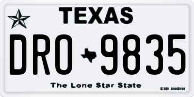 TX license plate DRO9835