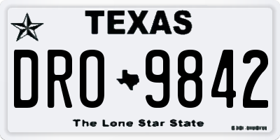 TX license plate DRO9842