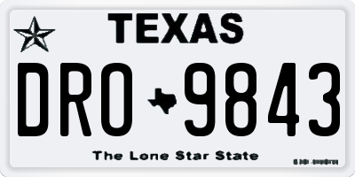 TX license plate DRO9843