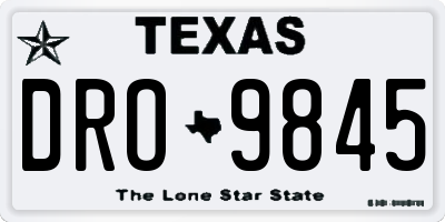 TX license plate DRO9845