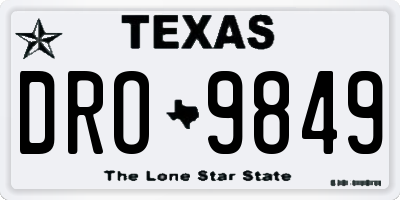 TX license plate DRO9849