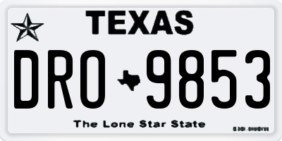 TX license plate DRO9853