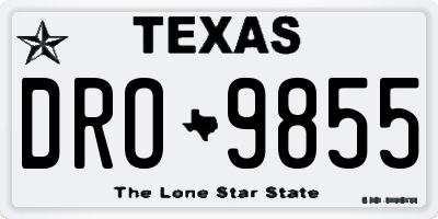 TX license plate DRO9855
