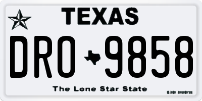 TX license plate DRO9858