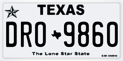 TX license plate DRO9860