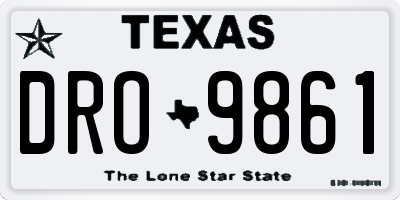 TX license plate DRO9861