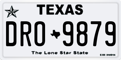 TX license plate DRO9879