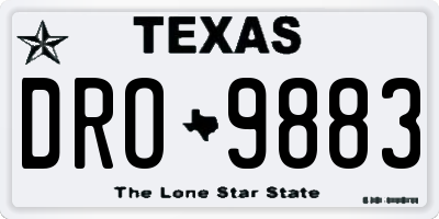 TX license plate DRO9883