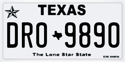 TX license plate DRO9890