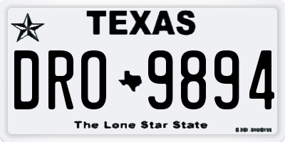 TX license plate DRO9894