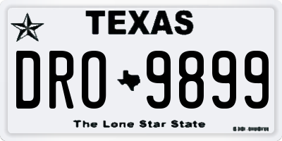 TX license plate DRO9899
