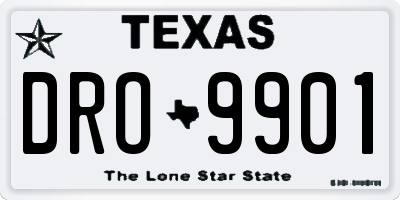TX license plate DRO9901