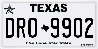 TX license plate DRO9902