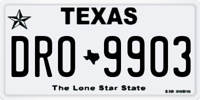 TX license plate DRO9903