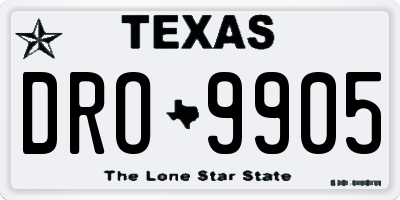 TX license plate DRO9905