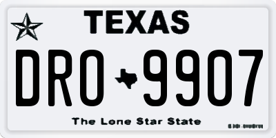 TX license plate DRO9907