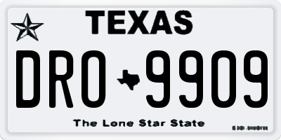 TX license plate DRO9909