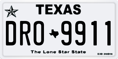 TX license plate DRO9911