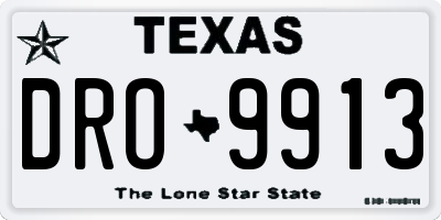 TX license plate DRO9913