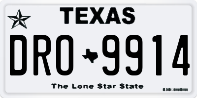 TX license plate DRO9914