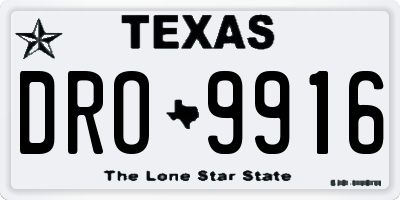 TX license plate DRO9916